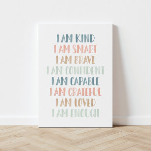 Pastel Affirmations for Kids Nursery Decor