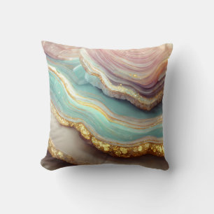 Pastel Agate Geode Stone Cushion