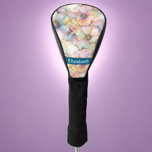 Pastel Alcohol Ink Floral Personalised Golf Head Cover