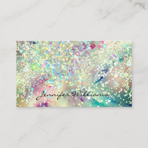 Pastel Alcohol Ink Holographic Glitter Elegant  Business Card