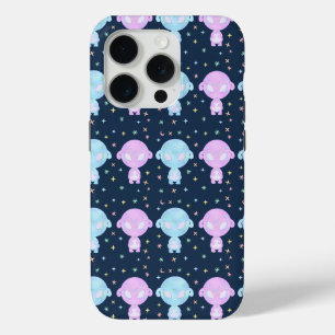 Pastel Alien Twin Sisters Cute Cosmic Kawaii Art iPhone 15 Pro Case