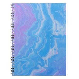 PASTEL AND BLUE ABSTRACT WAVES NOTEBOOK