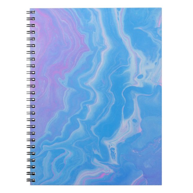 PASTEL AND BLUE ABSTRACT WAVES NOTEBOOK (Front)