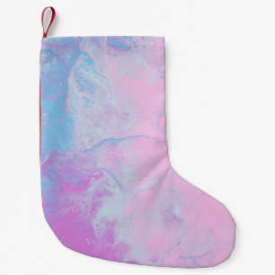 PASTEL AND BLUE PAINT SMALL CHRISTMAS STOCKING