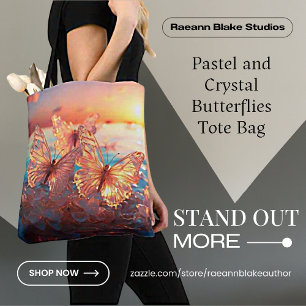 Pastel and Crystal Butterflies Tote Bag
