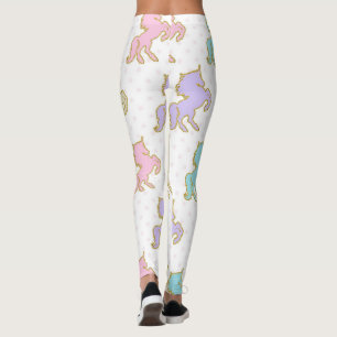 Pastel and Gold Unicorn Leggings
