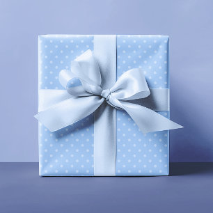 Pastel and Light Blue Small Polka Dots Wrapping Paper