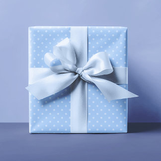 Pastel and Light Blue Small Polka Dots Wrapping Paper