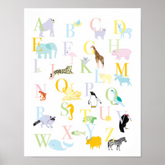 Pastel Animal ABC Print