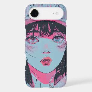 Pastel Anime Girl in Beanie Art