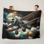 Pastel Antique Biplane Aeroplane Aeroplane Fleece Blanket<br><div class="desc">Pastel Antique Biplane Aeroplane Aeroplane</div>