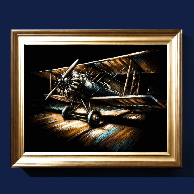 Pastel Antique Biplane Aeroplane Aeroplane II Poster (Creator Uploaded)