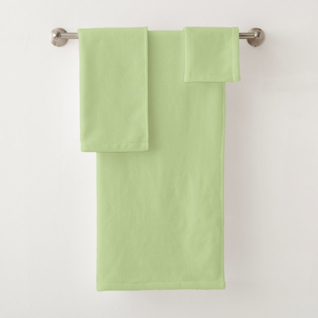 Pastel Apple Green Solid Colour  Bath Towel Set (Insitu)