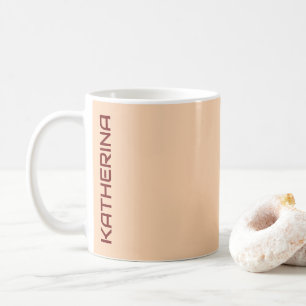 Pastel Apricot Solid Colour Personalised  Coffee Mug