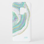 Pastel Aqua and Purple Agate with Monogram Case-Mate Samsung Galaxy S9 Case<br><div class="desc">Protect your phone with a beautifully stylish case featuring an agate stone pattern in trendy feminine pastel aqua, purple, blue and gold. A text template is included to personalise with your monogram or other desired text. You can also delete the sample monogram if you wish to order the case without...</div>
