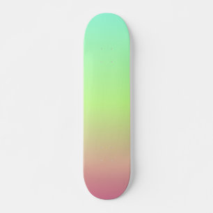 pastel aqua green, pink gradient colors blur skateboard