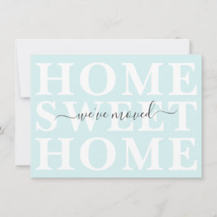 Pastel Aqua Home Sweet Home We've Moved Announcement