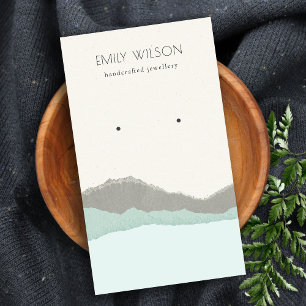 Pastel Aqua Kraft Mountain Wave Earring Display Business Card