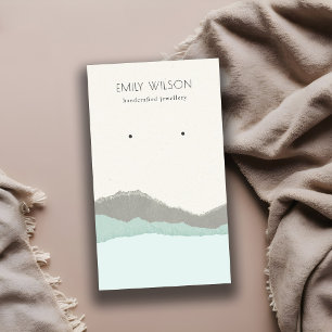 Pastel Aqua Kraft Mountain Wave Earring Display Business Card