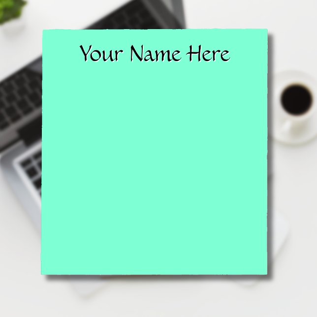 Pastel Aqua Unique Personalised Teacher Gifts Notepad (Creator Uploaded)