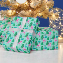 Pastel Aqua Vintage Retro Christmas Reindeer