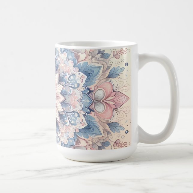 Pastel Arabesque Mandala Art Latte Mug  (Right)