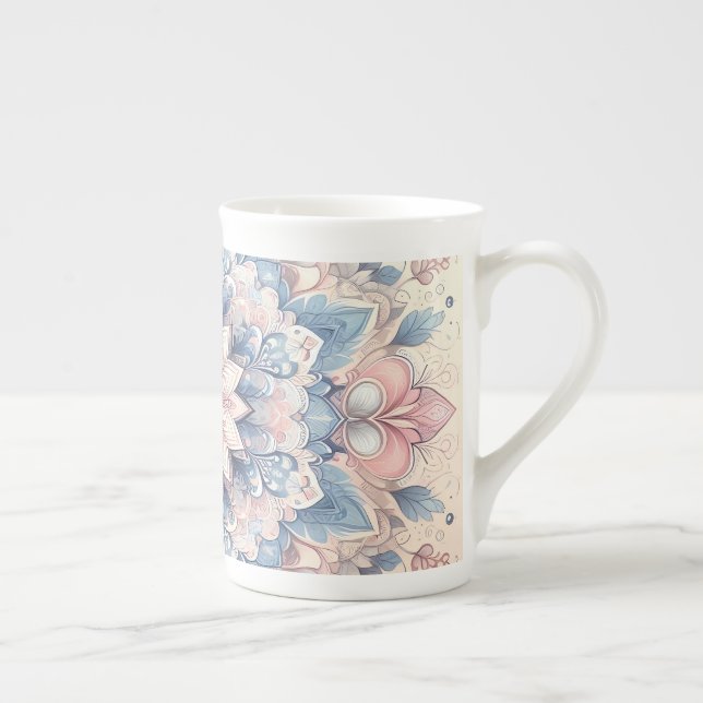 Pastel Arabesque Mandala Art Latte Mug  (Right)