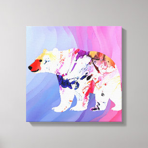 Pastel Arctic Explorer in Watercolour       Canvas Print