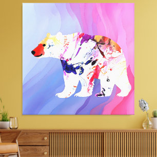 Pastel Arctic Explorer in Watercolour       Canvas Print
