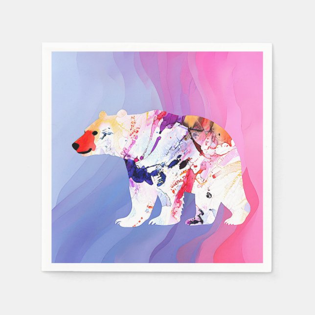 Pastel Arctic Explorer in Watercolour       Napkin (Front)