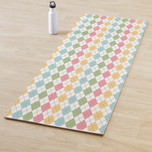 Pastel Argyle Pattern Yoga Mat (In Situ)