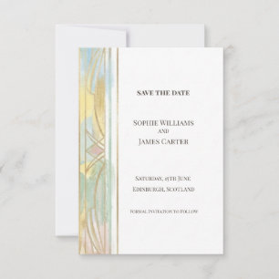 Pastel Art Deco Save The Date Card