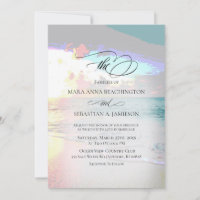 *~* Pastel Artsy Sunrise Beach Nautical Wedding