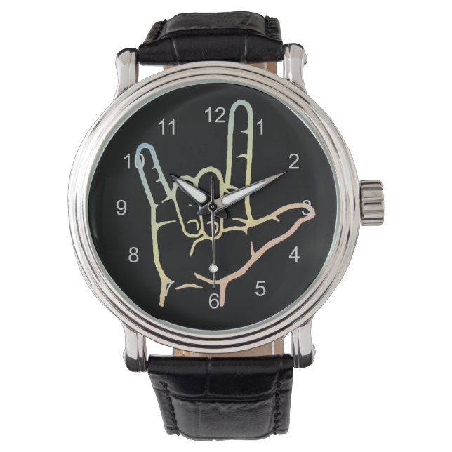 Pastel ASL I Love You Watch (Front)