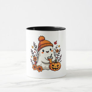 Pastel Autumn Kawaii Ghost Fall Pumpkin Spice Mug