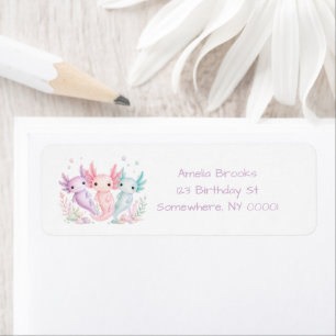Pastel Axolotl Birthday Party Address
