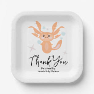 Pastel Axolotl Ocean Creature Baby Shower   Paper Plate