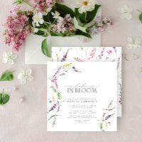 Pastel Babies in Bloom Script Floral Baby Shower