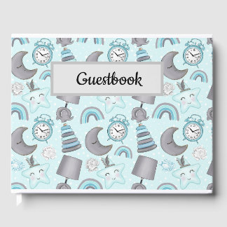 PASTEL BABY BOY BLUE ITEMS TOYS GUEST BOOK