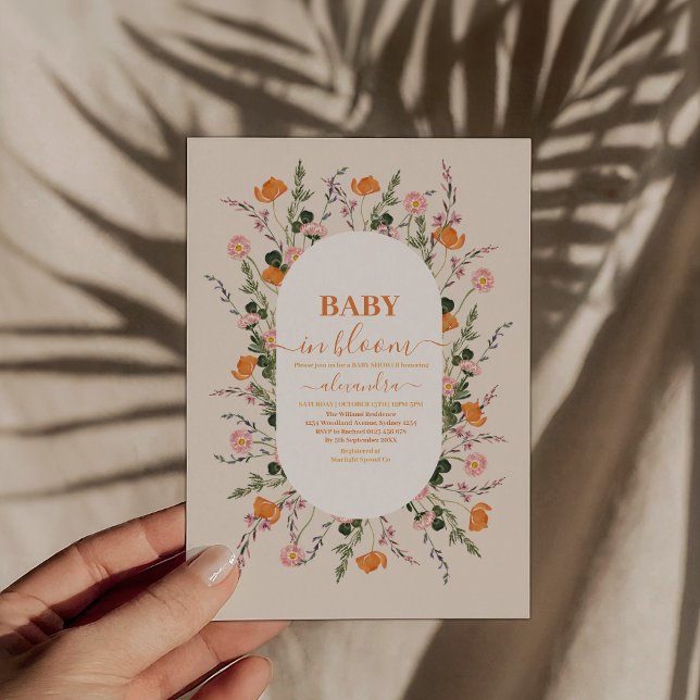Pastel Baby in Bloom Script Floral Baby Shower Invitation (Creator Uploaded)