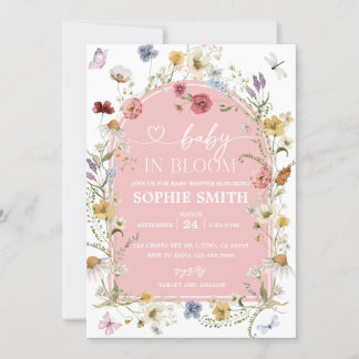 Pastel Baby in Bloom Wildflower Baby Shower  Invitation