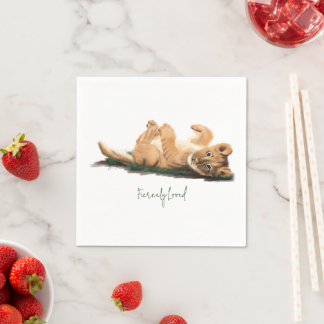 Pastel Baby Lion Napkin Adorable Wildlife Inspired