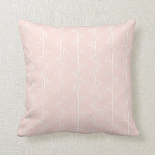 Pastel baby pink floral cute light nursery cushion
