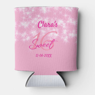Pastel baby pink sweet 16 birthday add name da can cooler