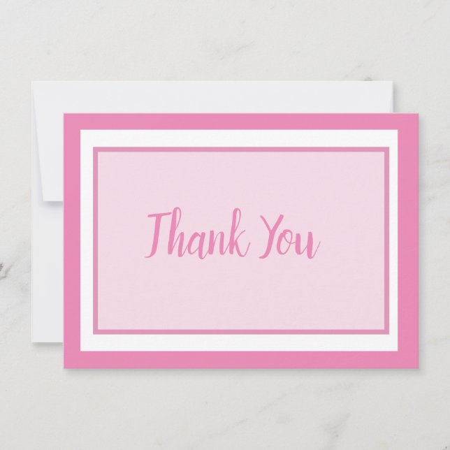 Pastel Baby Pink Thank You Card (Front)