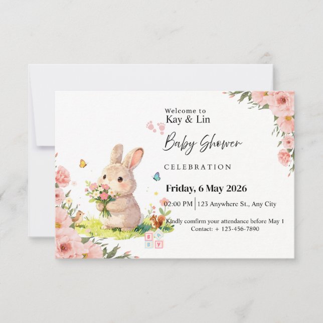 Pastel Baby Shower Card (Front)