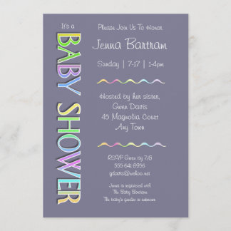 Pastel Baby Shower Gender Neutral Invitation