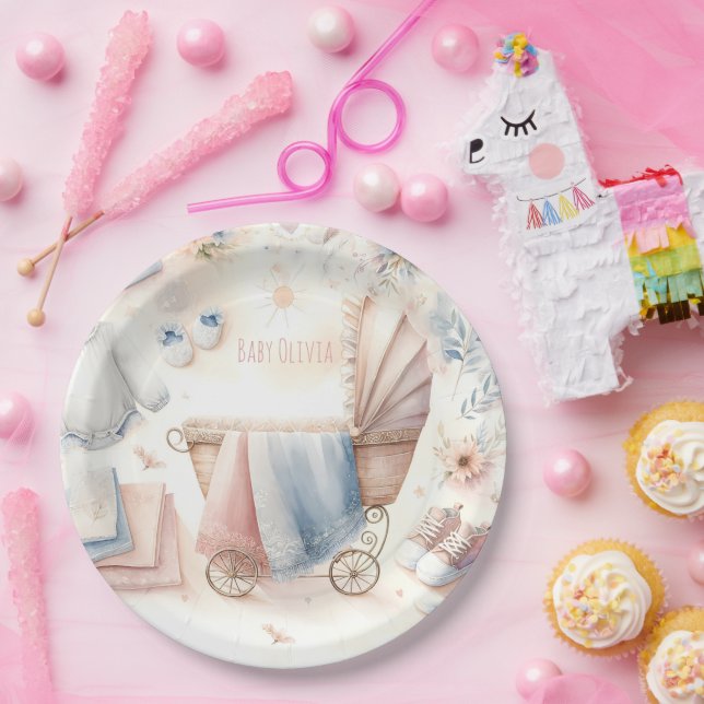 Pastel Baby Shower  Paper Plate (Party)