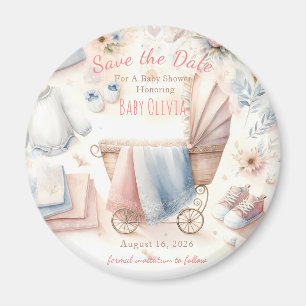 Pastel Baby Shower Save The Date Magnet