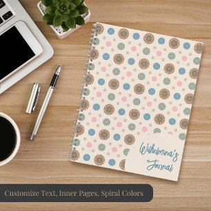 Pastel Babylonian Inspired Floral Pattern Notebook